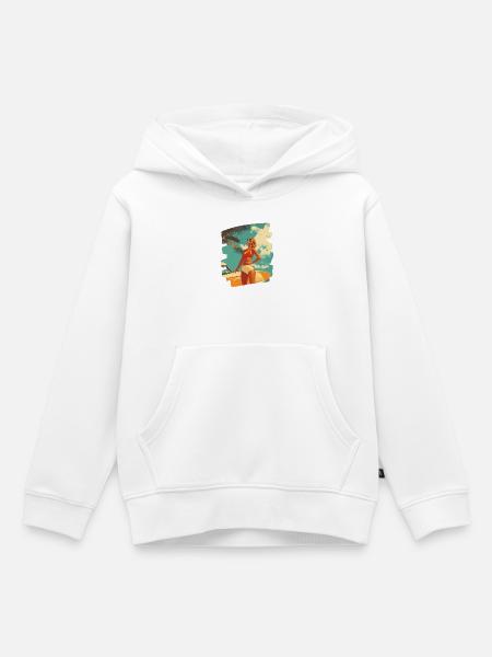 Sommer Sonne Retro - Kinder Premium Organic Hoodie - Weiß