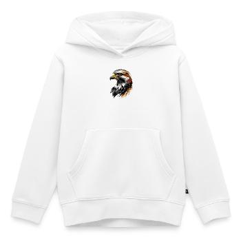 Faucon crécerelle Faucon Chasse Faucon pèlerin Faucon mignon - Sweat Premium à capuche enfant bio - blanc - Devant - AI Model Kid Female (0cm)