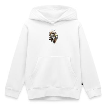 Faucon crécerelle Faucon Chasse Faucon pèlerin Faucon mignon - Sweat Premium à capuche enfant bio - blanc - Devant - AI Model Kid Female (0cm)
