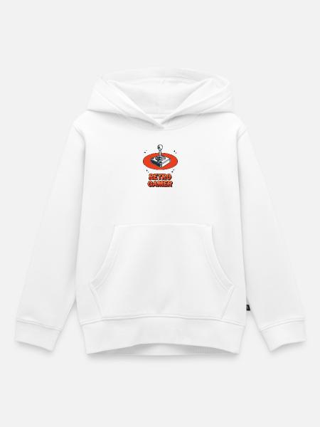 Retro-Gamer - Kinder Premium Organic Hoodie - Weiß