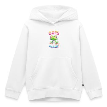 Colorful Frog with Optimistic Message - Kids Premium Organic Hoodie - white - Front - AI Model Kid Female (0cm)