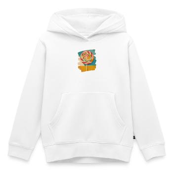 Sucette sucette bonbons bonbons - Sweat Premium à capuche enfant bio - blanc - Devant - AI Model Kid Female (0cm)