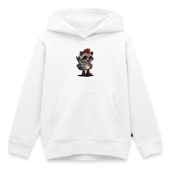 Punk Rock Raton laveur - Sweat Premium à capuche enfant bio - blanc - Devant - AI Model Kid Female (0cm)