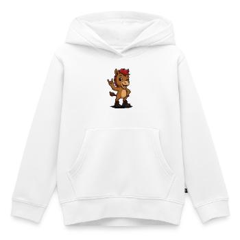 Poulain Punk Rock - Sweat Premium à capuche enfant bio - blanc - Devant - AI Model Kid Female (0cm)