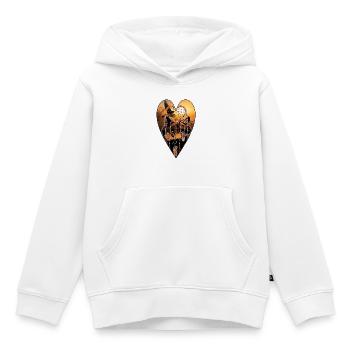 Wolf wild und frei Herz Natur - Kinder Premium Organic Hoodie - Weiß - Vorne - AI Model Kid Female (0cm)