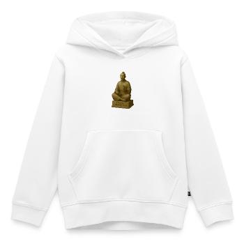 Meditativer Mönch mit Smartphone - Kinder Premium Organic Hoodie - Weiß - Vorne - AI Model Kid Female (0cm)