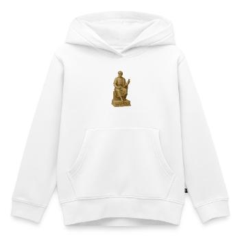 Antiker Philosophenstatue mit Smartphone - Kinder Premium Organic Hoodie - Weiß - Vorne - AI Model Kid Female (0cm)