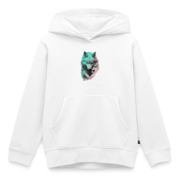 🐺 🦝 Gemeinsame Stille - Kinder Premium Organic Hoodie - Weiß - Vorne - AI Model Kid Female (0cm)