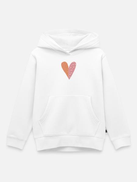 Patchwork Herz Nr. 7 - Kinder Premium Organic Hoodie - Weiß