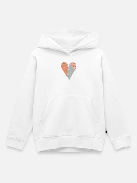 Patchwork Herz Nr. 8 - Kinder Premium Organic Hoodie - Weiß