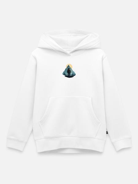 Bergwanderer in der Abenddämmerung - Kinder Premium Organic Hoodie - Weiß