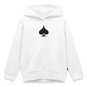 Kartenanzug Pik Symbol Grunge Textur - Kinder Premium Organic Hoodie - Weiß - Vorne - AI Model Kid Female (0cm)