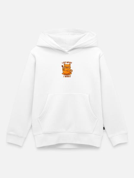 Katze in Teetasse - Kinder Premium Organic Hoodie - Weiß
