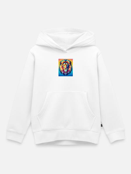 Löwe - Kinder Premium Organic Hoodie - Weiß