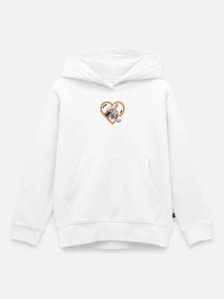 Esel Herz Design - Kinder Premium Organic Hoodie - Weiß