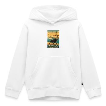 Taureau de Camargue Grau Du Roi au Soleil Levant - Sweat Premium à capuche enfant bio - blanc - Devant - AI Model Kid Female (0cm)