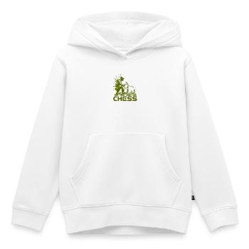 Silhouette de joueur d’échecs avec explosion de couleurs - Sweat Premium à capuche enfant bio - blanc - Devant - AI Model Kid Female (0cm)