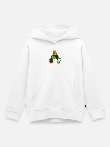 Buntes Alphabet-Blasen-Design - Kinder Premium Organic Hoodie - Weiß