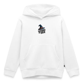 Licence pour Hex - Sweat Premium à capuche enfant bio - blanc - Devant - AI Model Kid Female (0cm)