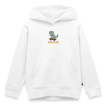 Casual dinosaur on skateboard - Kids Premium Organic Hoodie - white - Front - AI Model Kid Female (0cm)