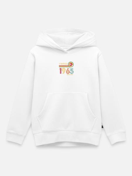 Retro 70er-Jahre-Farbverlaufszahlen-Design - Kinder Premium Organic Hoodie - Weiß