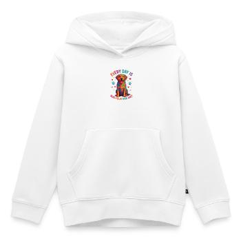 Labrador - Sweat Premium à capuche enfant bio - blanc - Devant - AI Model Kid Female (0cm)