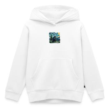 Starry Night Bigfoot Scene - Kids Premium Organic Hoodie - white - Front - AI Model Kid Female (0cm)
