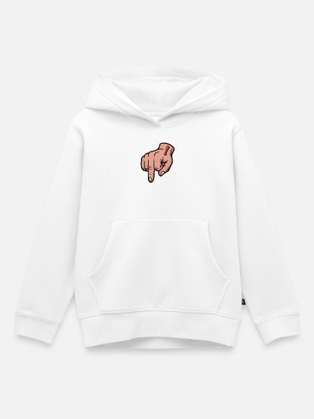 Fette rote Ausrufezeichen-Handillustration - Kinder Premium Organic Hoodie - Weiß