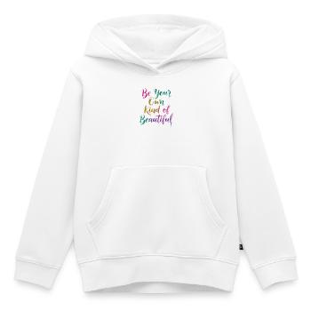 Inspirierendes Regenbogen-Zitat T-Shirt - Kinder Premium Organic Hoodie - Weiß - Vorne - AI Model Kid Female (0cm)