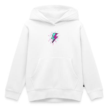 Retro Lightning Bolt Colorful Style - Kids Premium Organic Hoodie - white - Front - AI Model Kid Female (0cm)
