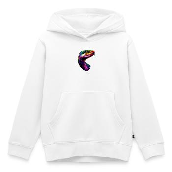 serpent, python, cobra, serpent à sonnettes, serpents - Sweat Premium à capuche enfant bio - blanc - Devant - AI Model Kid Female (0cm)