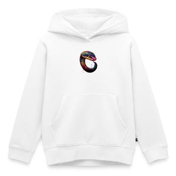 serpent, python, cobra, serpent à sonnettes, serpents - Sweat Premium à capuche enfant bio - blanc - Devant - AI Model Kid Female (0cm)