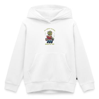 100eme Jour dEcole Idée Cadeau Enfant - Sweat Premium à capuche enfant bio - blanc - Devant - AI Model Kid Female (0cm)