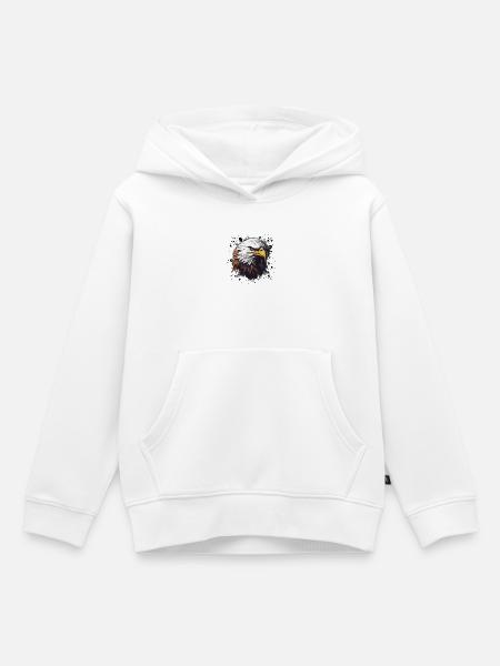 Adler Kopf - Kinder Premium Organic Hoodie - Weiß