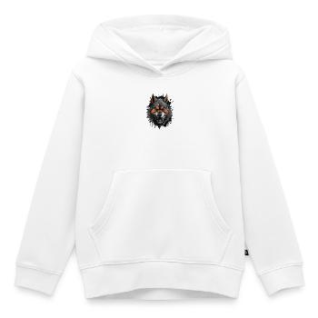 Wolf Wildnis - Kinder Premium Organic Hoodie - Weiß - Vorne - AI Model Kid Female (0cm)