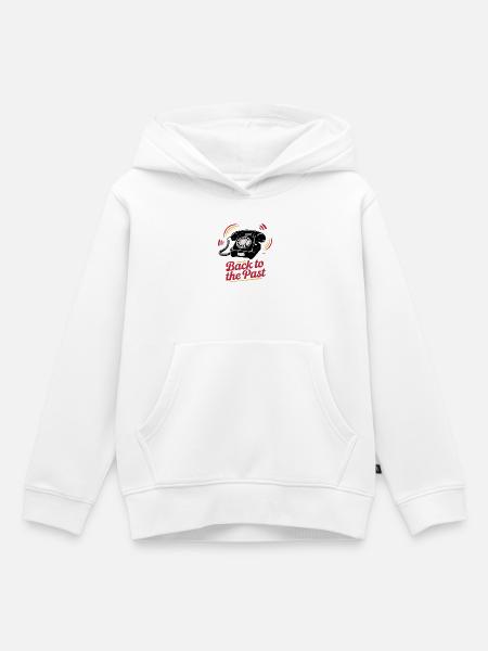 Retro Wählscheibentelefon Nostalgie Design - Kinder Premium Organic Hoodie - Weiß