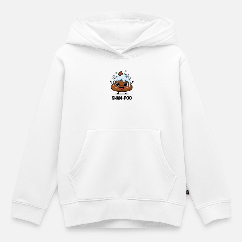 Fête du caca mousseux - Sweat Premium à capuche enfant bio - blanc