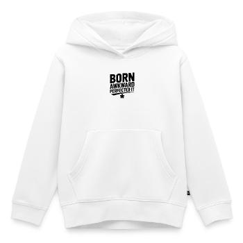 Né maladroit L’a perfectionné - Sweat Premium à capuche enfant bio - blanc - Devant - AI Model Kid Female (0cm)