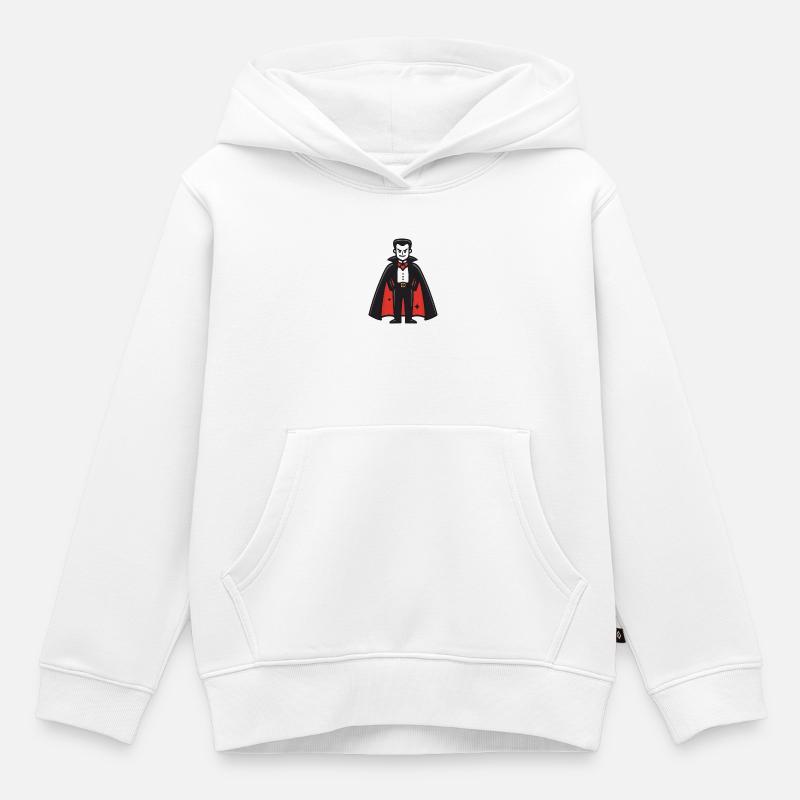Vampire Halloween Bande dessinée drôle - Sweat Premium à capuche enfant bio - blanc
