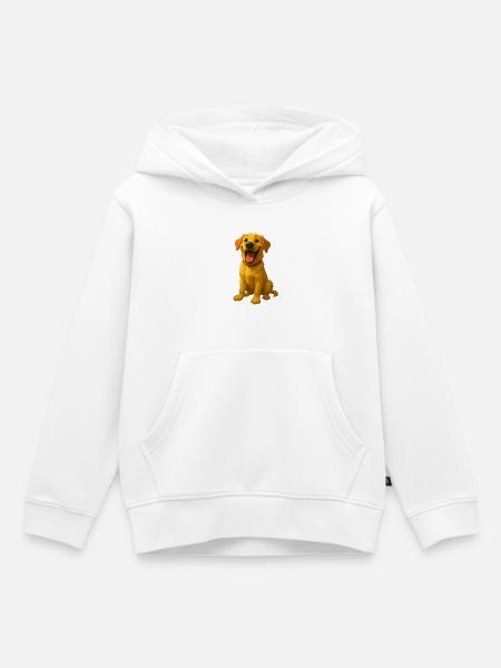 Lachender Labrador – Lustiges Hundemotiv  - Kinder Premium Organic Hoodie - Weiß
