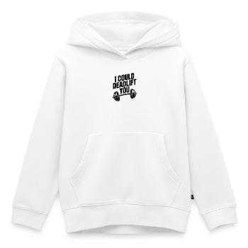Je pourrais te soulever de terre - Sweat Premium à capuche enfant bio - blanc - Devant - AI Model Kid Female (0cm)