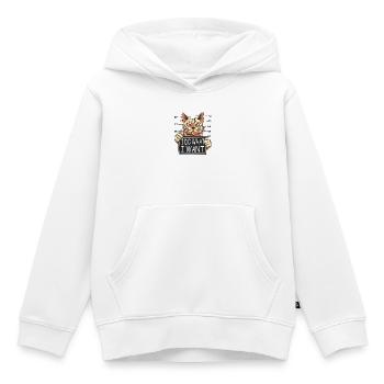 Cat Revolt : JE FAIS CE QUE JE VEUX - Sweat Premium à capuche enfant bio - blanc - Devant - AI Model Kid Female (0cm)
