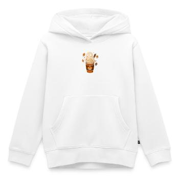 Geisterkaffee Halloween Becher - Kinder Premium Organic Hoodie - Weiß - Vorne - AI Model Kid Female (0cm)