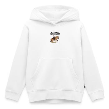 Cavalier du fjord de l’Ouest - Sweat Premium à capuche enfant bio - blanc - Devant - AI Model Kid Female (0cm)