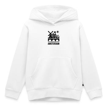Amsterdam Windmühle Fahrrad Kanal - Kinder Premium Organic Hoodie - Weiß - Vorne - AI Model Kid Female (0cm)