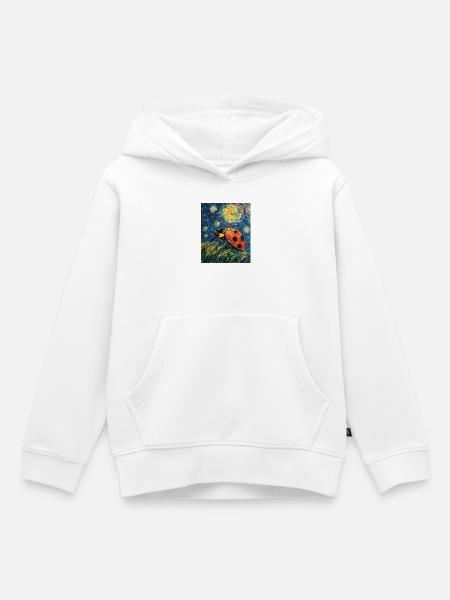 Marienkäfer Van Gogh Style Starry Night - Kinder Premium Organic Hoodie - Weiß
