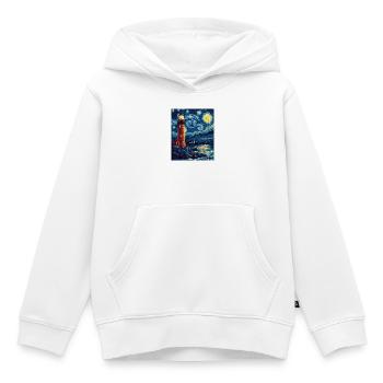 Phare Mer Baltique Mer Nord Plage Nord - Sweat Premium à capuche enfant bio - blanc - Devant - AI Model Kid Female (0cm)