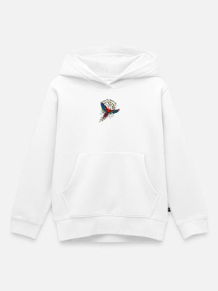 Zeitparrot im Steampunk-Stil - Kinder Premium Organic Hoodie - Weiß