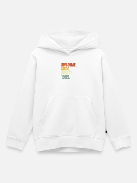 awesome since august 1959 birthday - Kinder Premium Organic Hoodie - Weiß