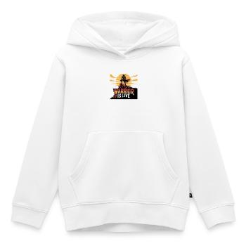 Guerrier sur la falaise coucher de soleil - Sweat Premium à capuche enfant bio - blanc - Devant - AI Model Kid Female (0cm)
